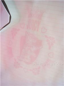  Couture School Girls Notebook Pink Velour Zip Binder Folder Paper