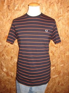  Fred Perry Fine Stripe Navy T Shirt BNWT