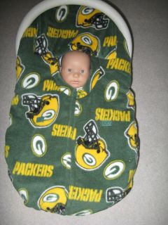 NFL   GREEN BAY PACKERS DOUBLE FLEECE BABY CAR SEAT COVER WITH FULL