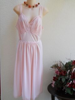 Gossard Artemis 50s Bombshell Nightgown Gown L Vintage Tricot Nylon