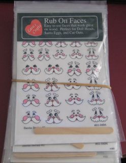 Crafting Scrapbooking Rubons Christmas Themed Santa Face 16 Packs