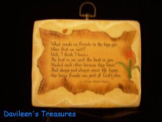 Vintage Plaque with Poem by George Webster Douglas “What Made Us