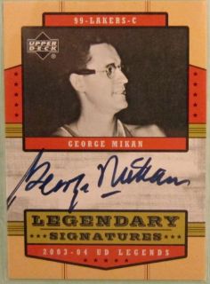 03 04 UD Legends George Mikan Auto Autograph RARE