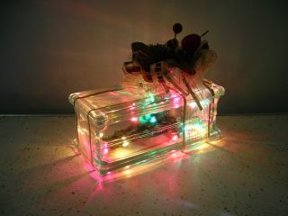 Craft Glass Block Festive Multi Colored Gift Night Lamp