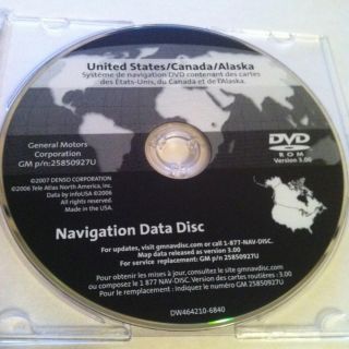 GM CHEVROLET CADILLAC GMC NAVIGATION DVD 25850927U YUKON H2 TAHOE