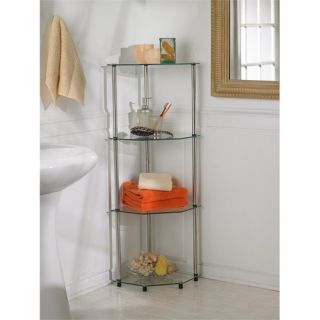 Convenience Concepts Classic Glass 4 Tier Corner Shelf 157005