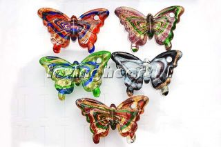  lots 12pcs butterfly animal Murano lampwork glass bead pendant jewelry