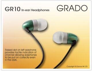 Grado Labs GR10 in Ear Headphone Earbuds 4 iPhone iPod
