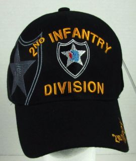 New Black Military U s Army 2nd Infantry Division Baseball Cap Hat