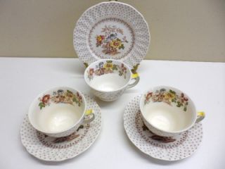 English Royal Doulton Grantham D5477 Fine China Mixed 6 PC Teacup SCR