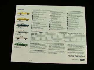 1978 79 Ford Granada Ghia Sedan Classic Car Brochure