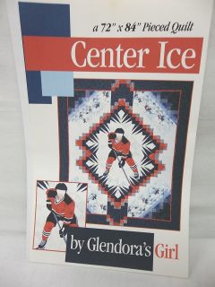 Center Ice by Glendoras Girl Hockey Player Pieced Quilt Pattern 72 x