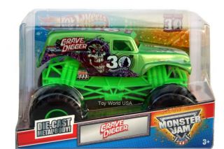 2012 Hot Wheels Monster Jam Monster Truck Grave Digger 30th Green