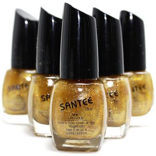 Santee Plus Gold Glitter Lacquer Nail Polish