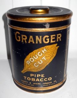 Vintage Granger Rough Cut Tobacco Large Tin w Lid $25