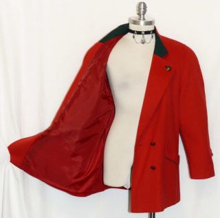 Gerlach Red Wool Cashmere German Women Winter Dress Suit Jacket Coat