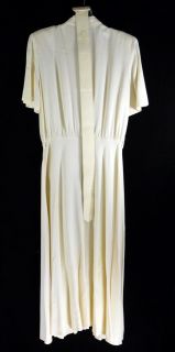 Dennis Goldsmith White Full Length Button Front Rayon Dress with Belt