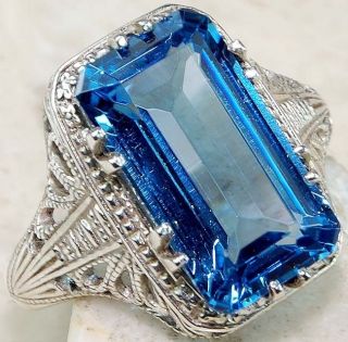 6ct London Blue Topaz 925 Sterling Silver Victorian Style Filigree