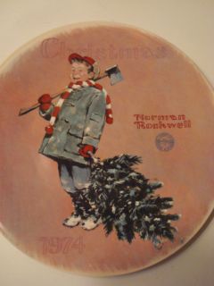 Vintage 1974 Norman Rockwell SCOTTY GETS HIS TREE Collector Plate