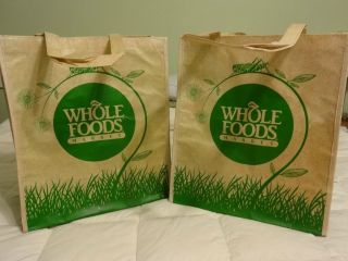 New Whole Foods Reusable Bags Green Grasshopper