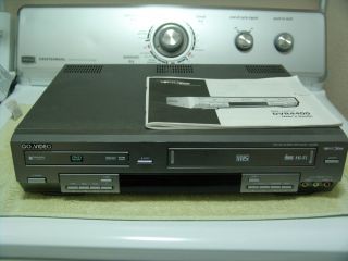 Go Video Sonic Blue DVD VCR Combo Recorder Player w Owners Manual