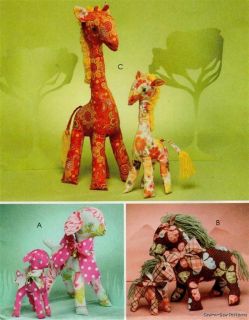 6136 SEWING PATTERN Craft Retro Stuffed Lamb Horse Giraffe Toy Animal