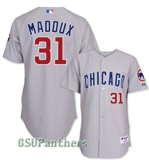 Greg Maddux Chicago Cubs Authentic on Field Grey Away Road Jersey Sz
