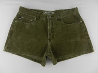 Cavaricci Khaki Green Corduroy 100% Cotton Casual Shorts Womens Sz 3