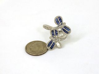 18K Gold 1 8 cts Diamonds Sapphires Butterfly Ring