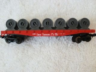 AHM N Scale Model Train Flat Cars with Cable Reels Great Northern