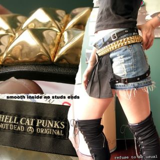 Nana Hellcatpunks 2RW Gold Stud Leather Punk Belt Tough