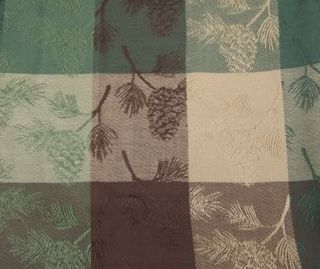 Country Green Brown Tan Pinecone Pine Ridge Table Cloth 60x84