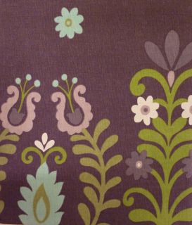  Floral Fabric Shower Curtain Purple Plum Aqua Green White