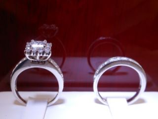 Zales Certified 2 CTW Princess Halo Diamond Engagement Ring Bridal Set