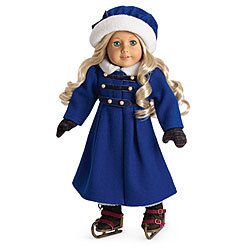 American Girl Doll Carolines Winter Coat and Skates Set New