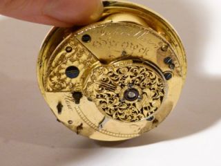 Antique John Heron Greenock Fusee V Pocket Watch Movement Diamond