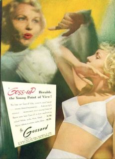Goss Up Heralds The Young Point of View Gossard Bra Ad 1948