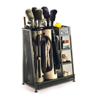  Golf Bag Holder Equipment Storage Shoe Rack Shelf w/ Foam Garage Set