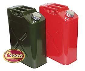 Crown 11010M 5 Gallon Gas Can Jerry Can with Spout Green Jeep
