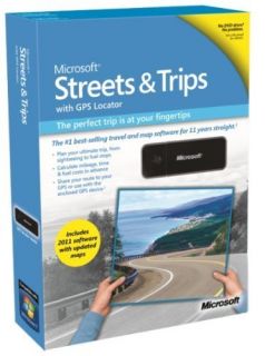 MICROSOFT STREETS TRIPS with GPS LOCATOR 2011 WORKS WITH LAPTOP ON THE