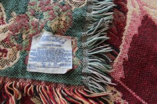  Tapestry Red Green Blue Delft Floral Throw Blanket Wrap Charity