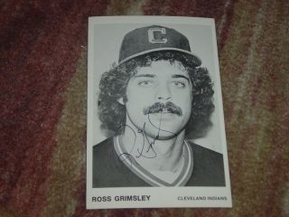 Ross Grimsley Cleveland Indians Signed TI Postcard