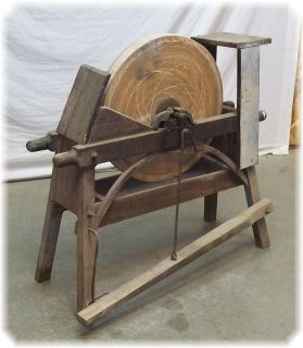 Treadle Grindstone 1800s Working Foot Pedal Grinder Grinding Wheel