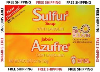 12 Pack Sulfur Soap Grisi Lanolin Jabon de Azufre Acne Cleanser