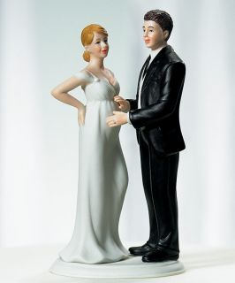 Pregnant Bride Expecting Groom Wedding Couple Figurine Cake Decoration