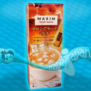 Japanese Maxim CHESTNUT GLACE LATTE 4 packs Hot or Cold OK Japan