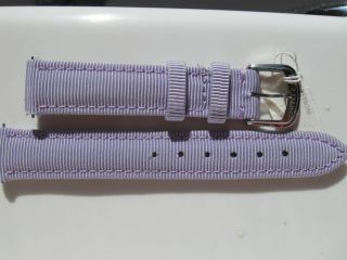   Yurman 15mm Lavender Leather Fashion Grosgrain Strap Watch Band 120