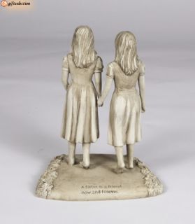Now and Forever Sisters Holding Hands Statue Figurine