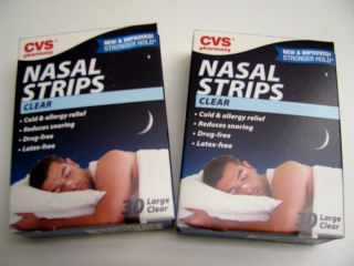 60 CVS Sleep Strips Nightime Sleep Aid Nasal Strips Large CLEAR