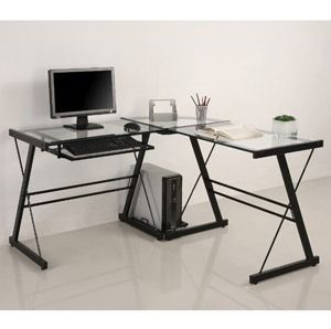 Piece Glass Computer Desk Study Student Work Office Home Room Table